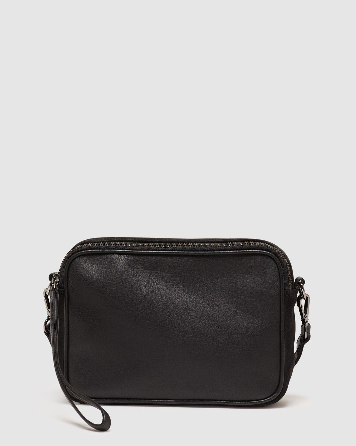Black Leather Camera Cross-Body Bag