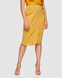 DAPHNE STRETCH SKIRT MUSTARD