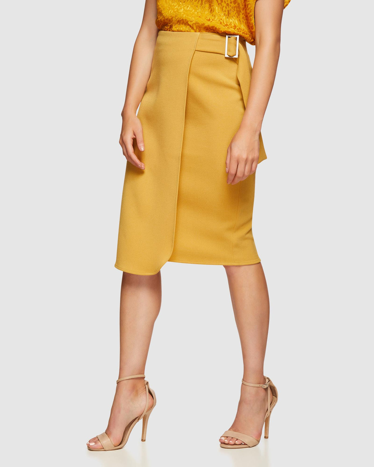 DAPHNE STRETCH SKIRT MUSTARD