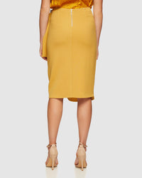 DAPHNE STRETCH SKIRT MUSTARD