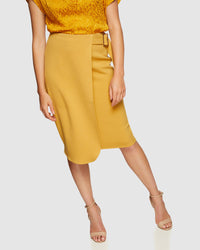 DAPHNE STRETCH SKIRT MUSTARD