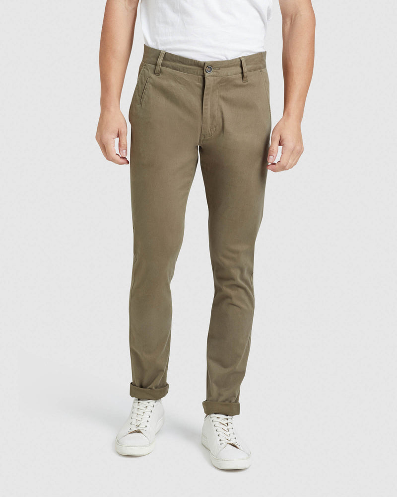 STRETCH ORGANIC COTTON SKINNY CHINOS MENS TROUSERS