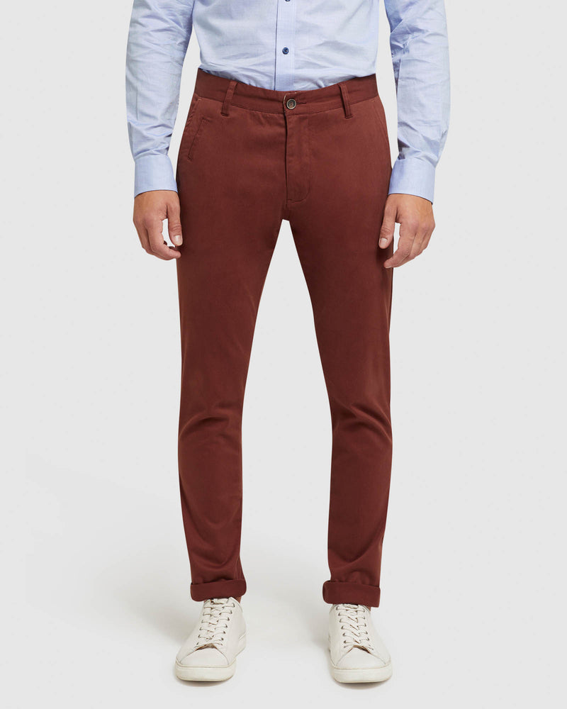 STRETCH ORGANIC COTTON SKINNY CHINOS MENS TROUSERS