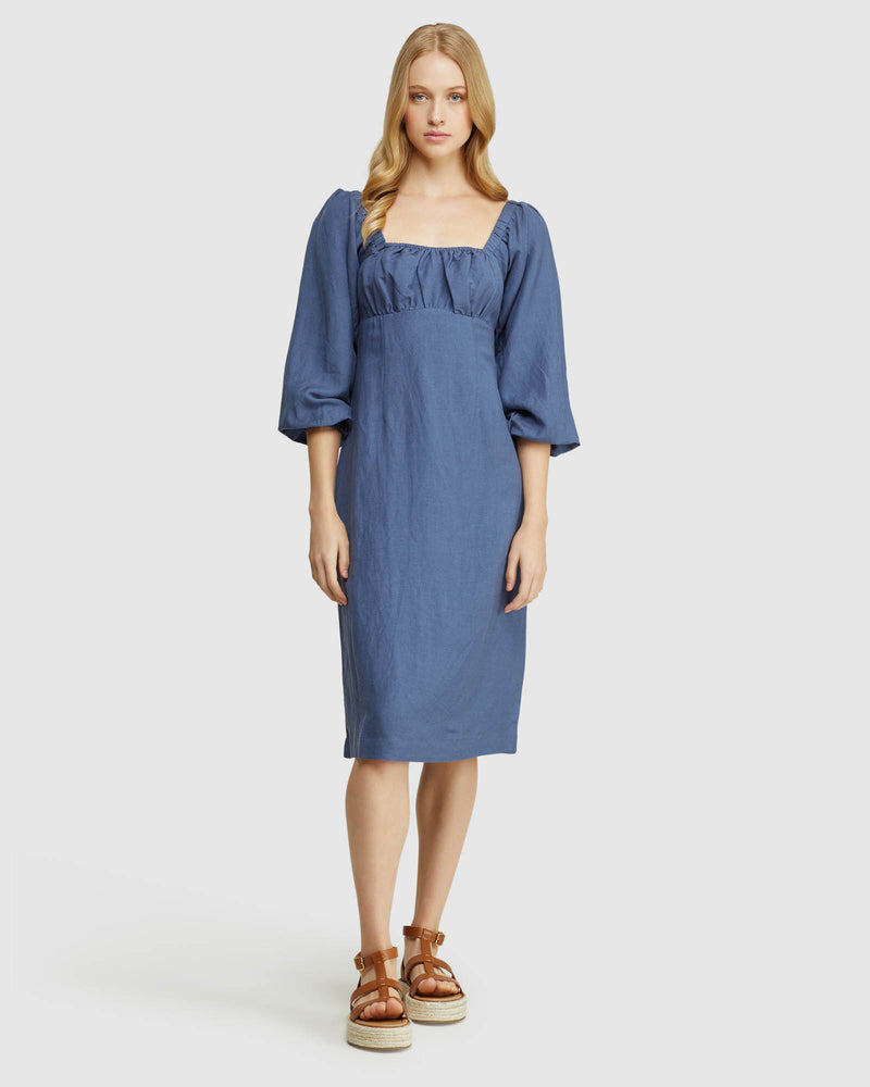 TAMIKA LINEN BLEND DRESS WOMENS DRESSES