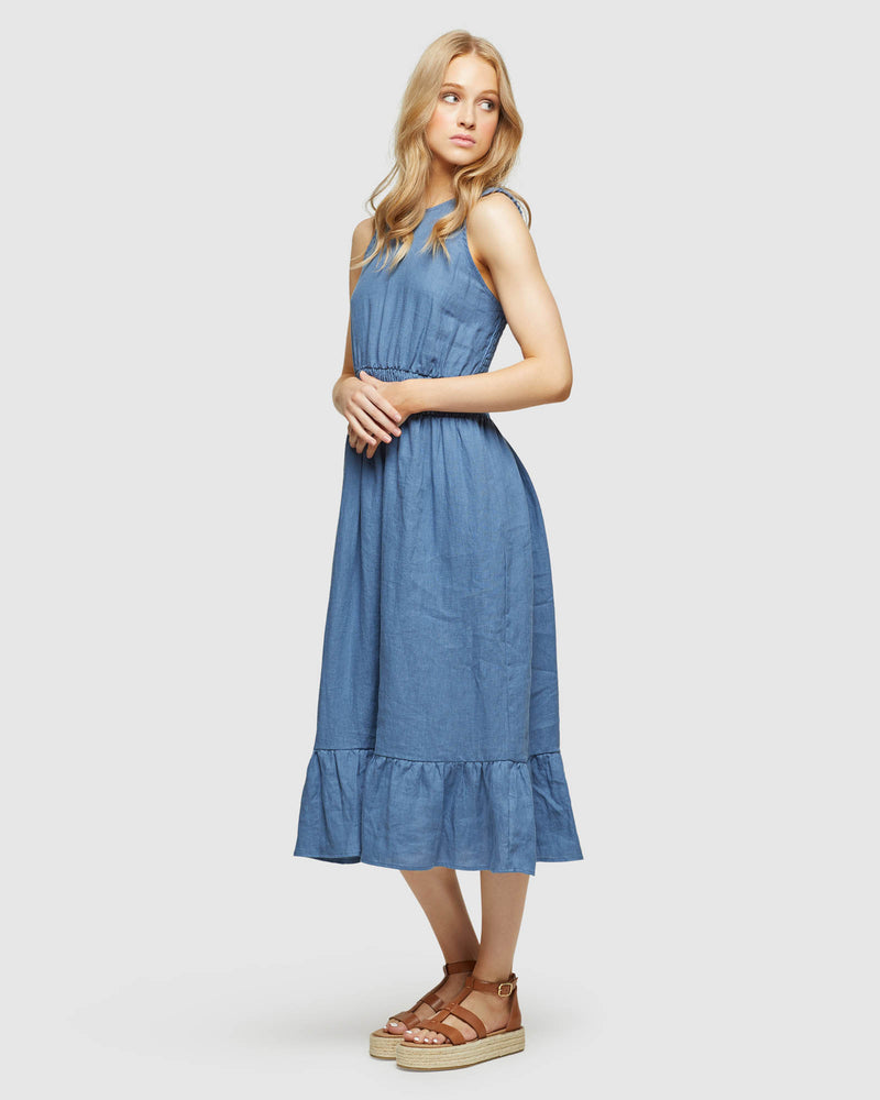 CARA LINEN DRESS WOMENS DRESSES