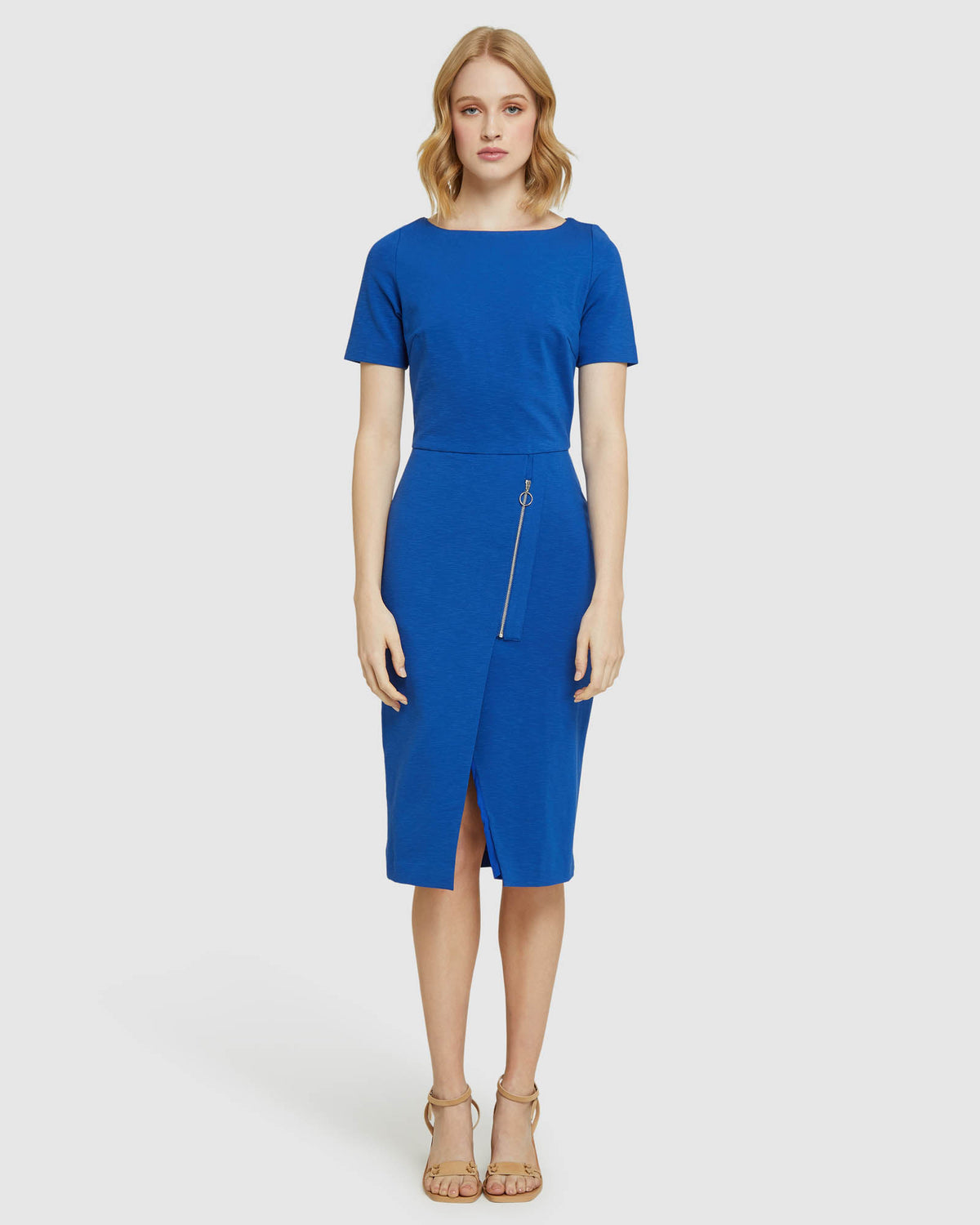 TWYLA PONTI ZIP DETAIL DRESS