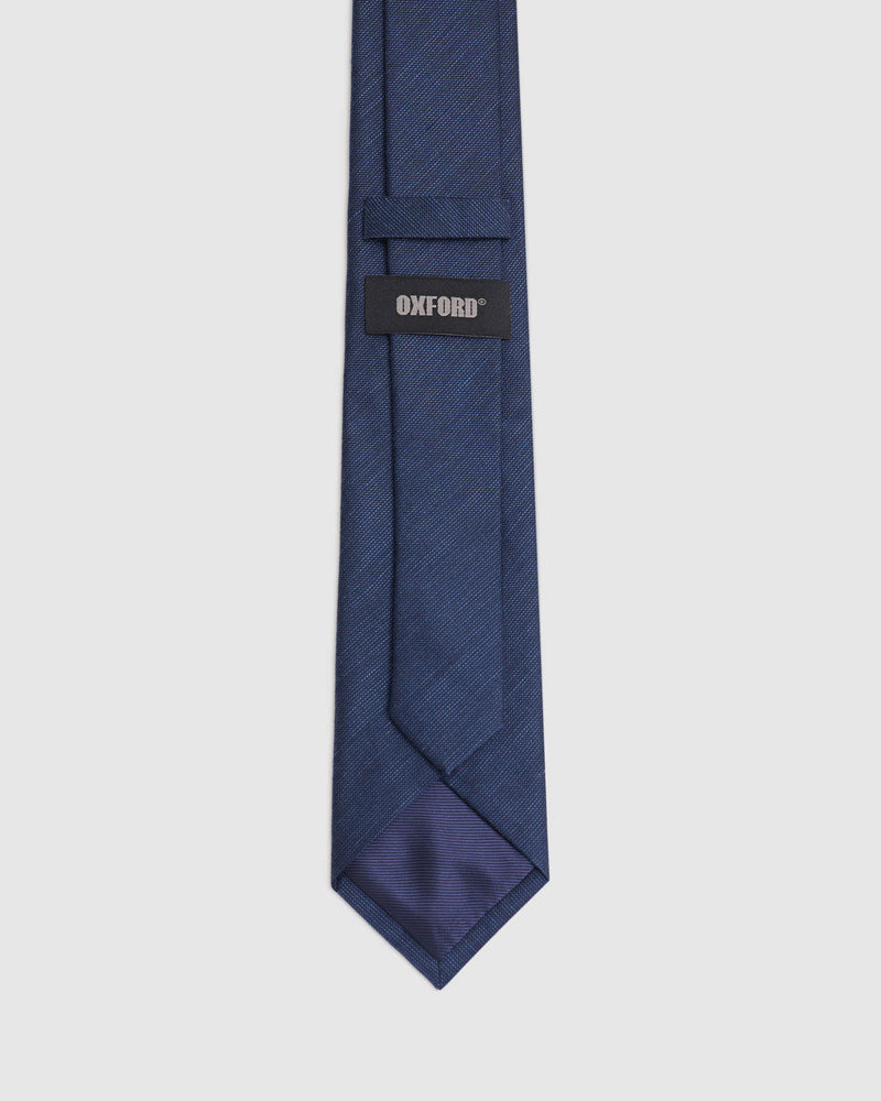 NAVY SOLID WOVEN TIE MENS ACCESSORIES