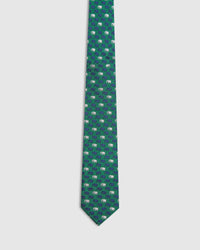 SILK ELEPHANT TIE GREEN MULTI