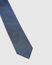 SILK IRREGULAR DOTS TIE NAVY/LT BLUE