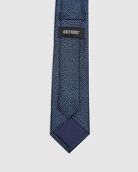 SILK IRREGULAR DOTS TIE NAVY/LT BLUE