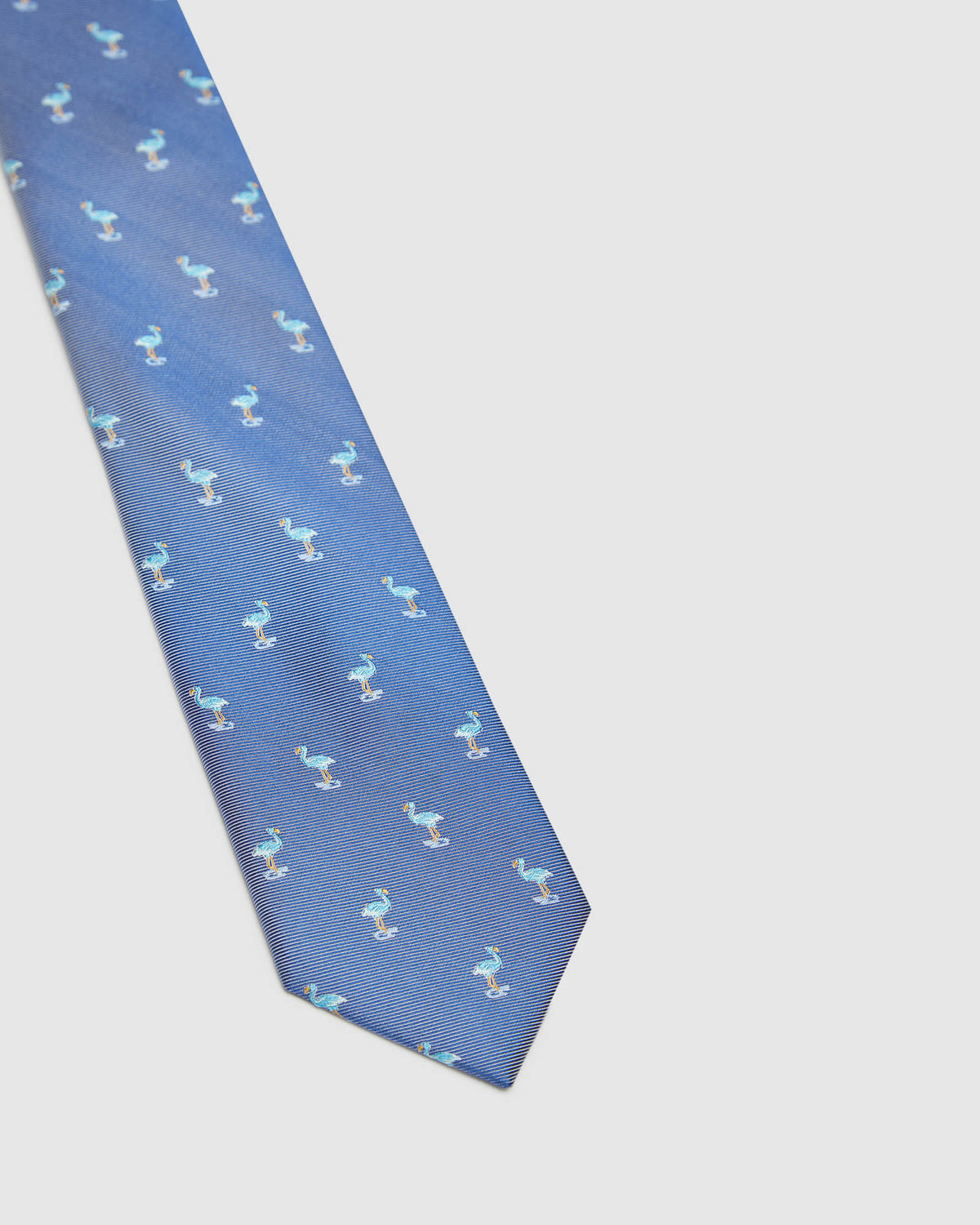 SILK FLAMINGO TIE NAVY