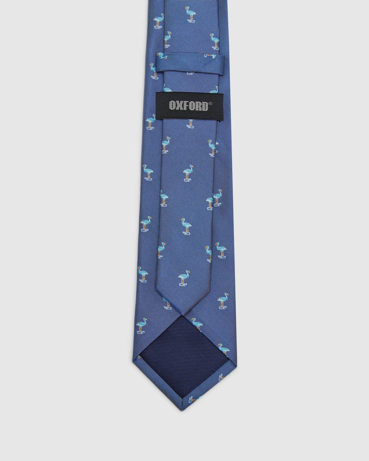 SILK FLAMINGO TIE NAVY