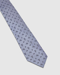 SILK DAINTY FLORAL TIE BLUE