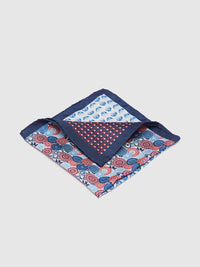 POCKET SQUARE PRINTED MULTI MULTI RED/NAVY