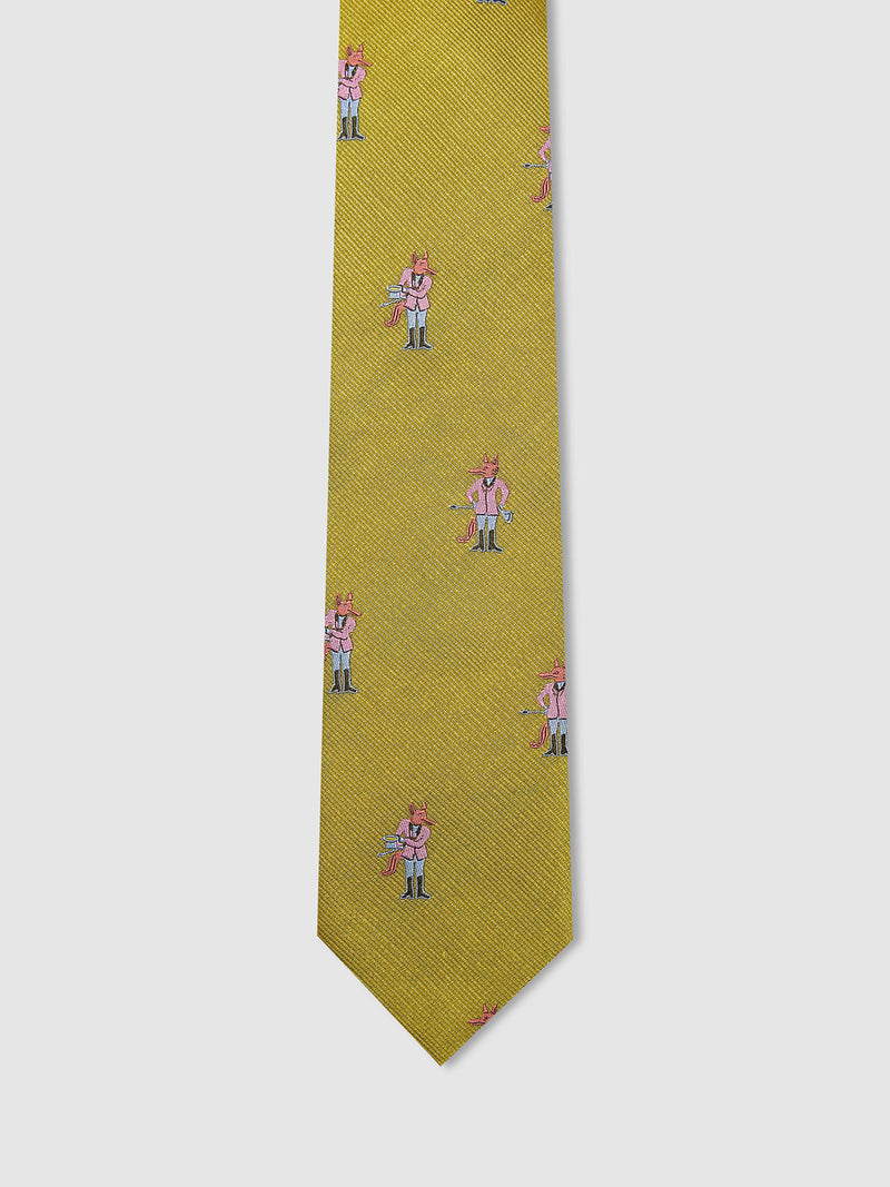 MR FOX TIE CHARTREUSE