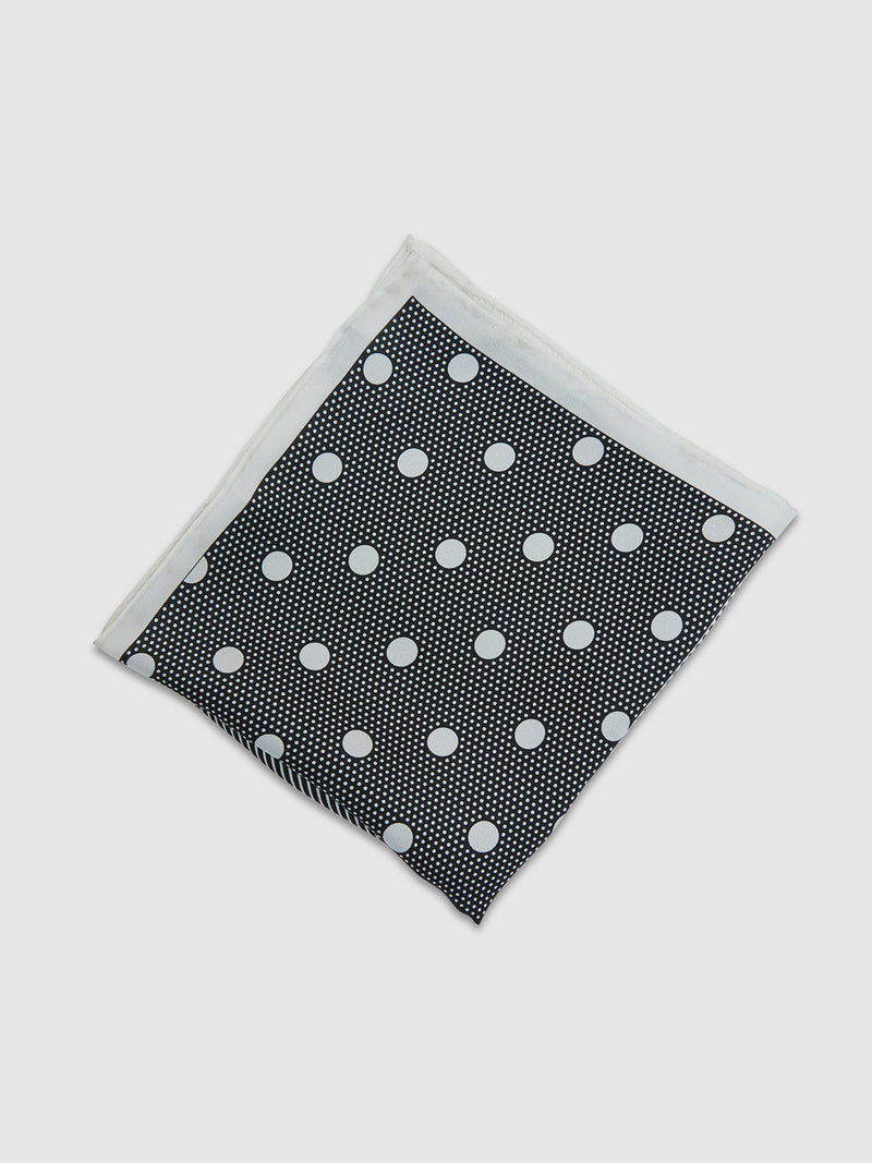 MONOCHROME POCKET SQUARE BLACK/WHITE