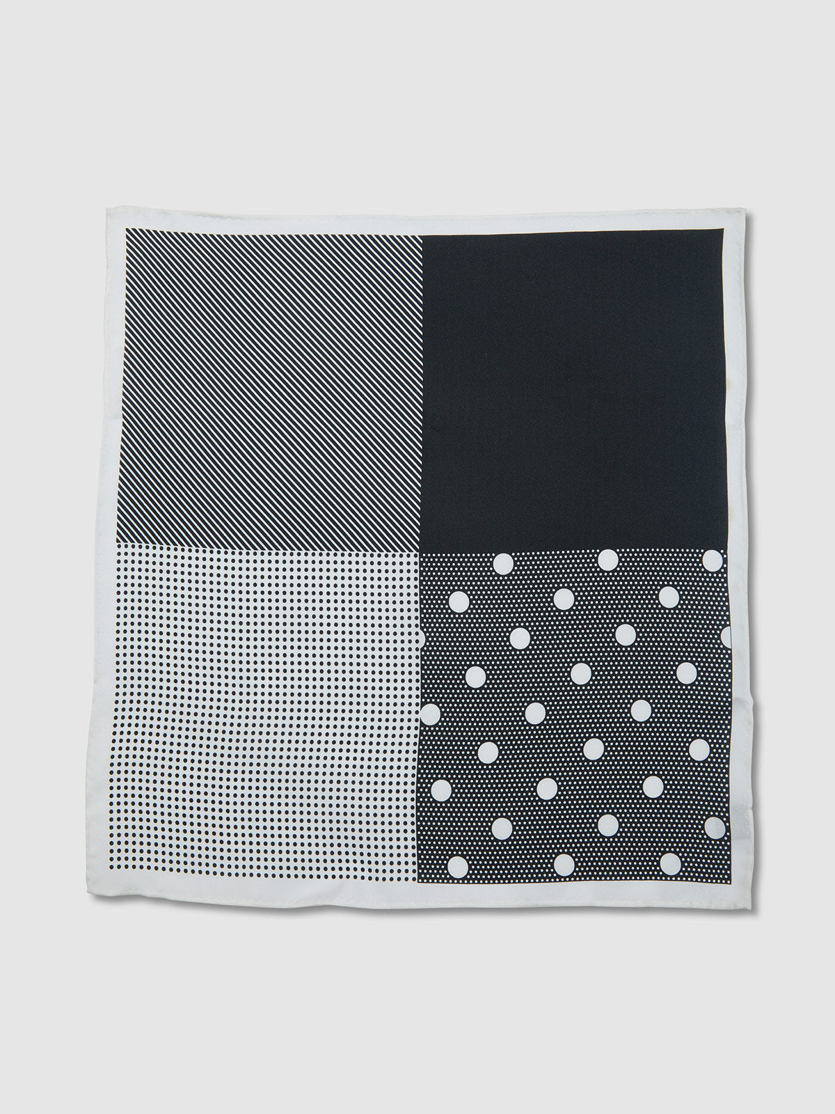 MONOCHROME POCKET SQUARE BLACK/WHITE