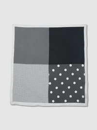 MONOCHROME POCKET SQUARE BLACK/WHITE