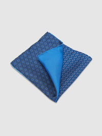 RETRO MULTI DESIGN POCKET SQUARE BLUE