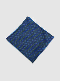 RETRO MULTI DESIGN POCKET SQUARE BLUE