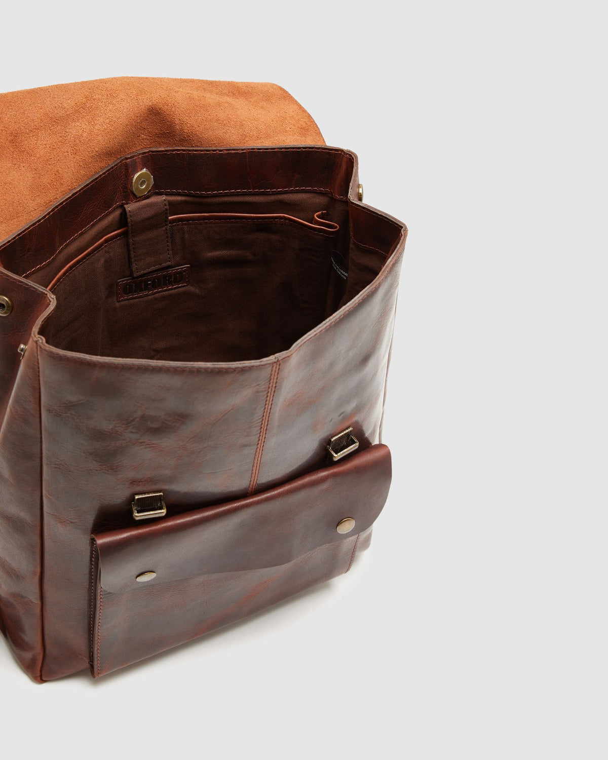Male Brown Leather Backpack, Size: 14 X 23 X 6 In inch