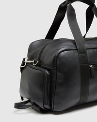 ASHER LEATHER WEEKENDER BAG BLACK