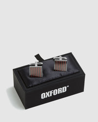 SQUARE STRIPE CUFF LINK SET MENS ACCESSORIES