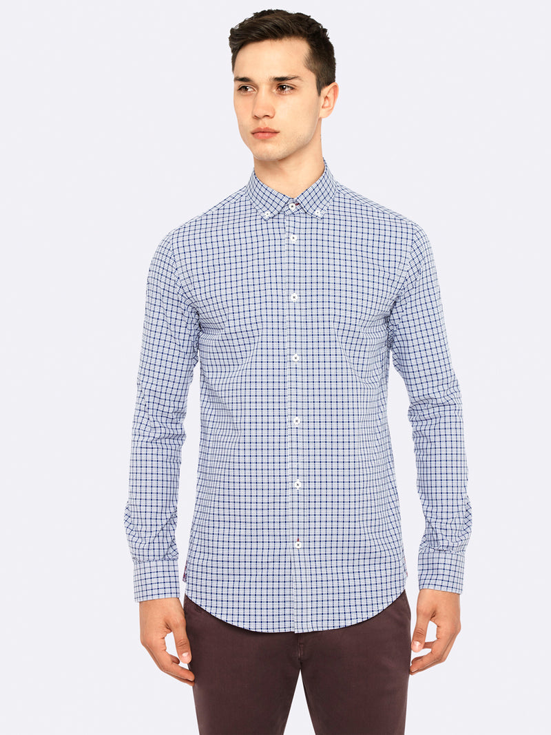 STRATTON CHECK SHIRT BLUE