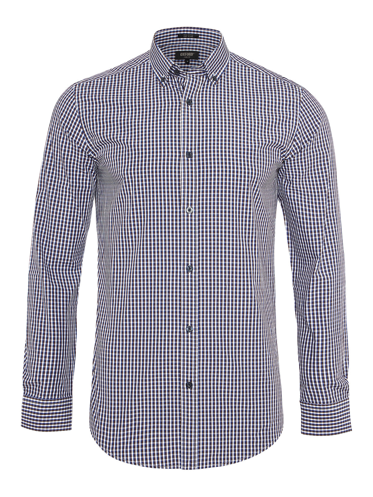 STRATTON CHECK SHIRT BRN/BLU