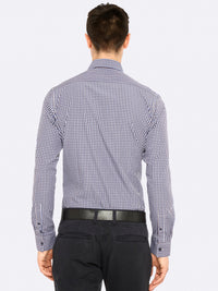 STRATTON CHECK SHIRT BRN/BLU