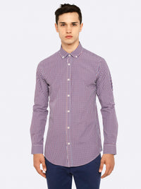 STRATTON CHECK SHIRT BRN/BLU