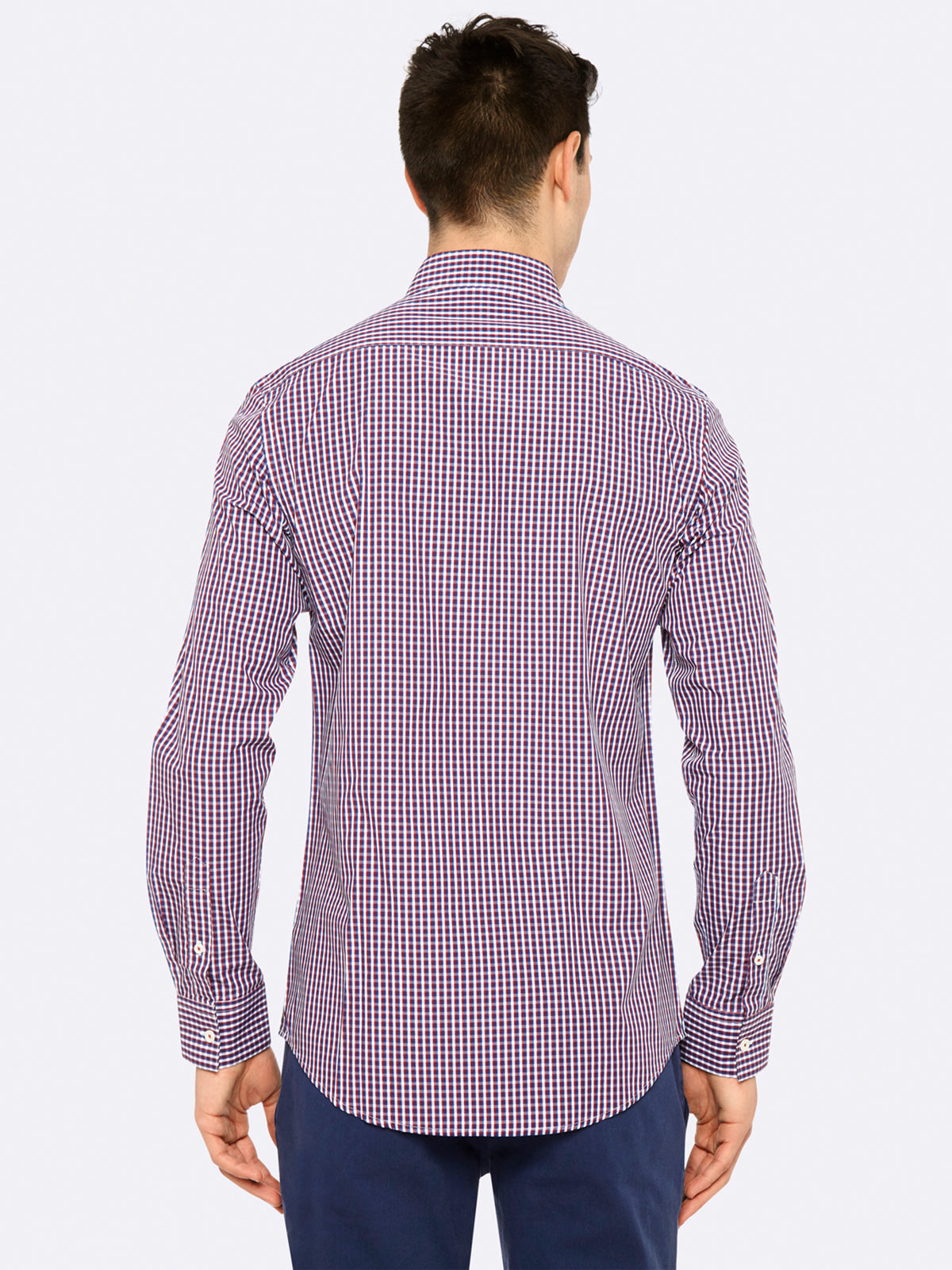 STRATTON CHECK SHIRT BRN/BLU