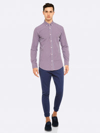 STRATTON CHECK SHIRT BRN/BLU