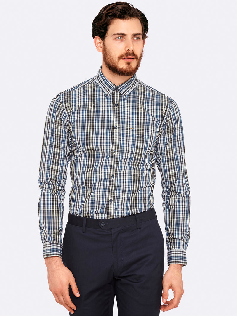 UXBRIDGE CHECK SHIRT GREY