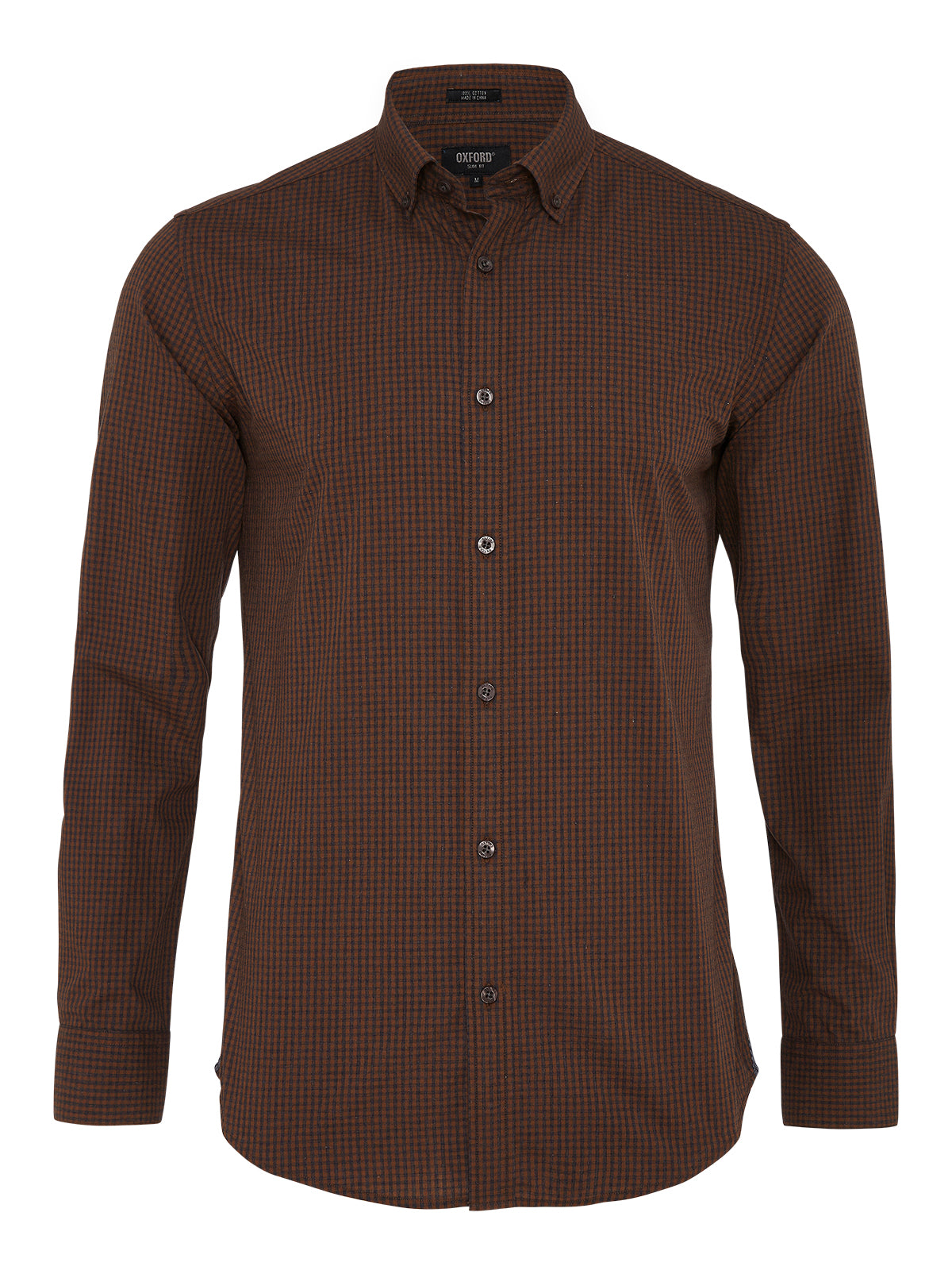 STRATTON CHECKED SHIRT BROWN