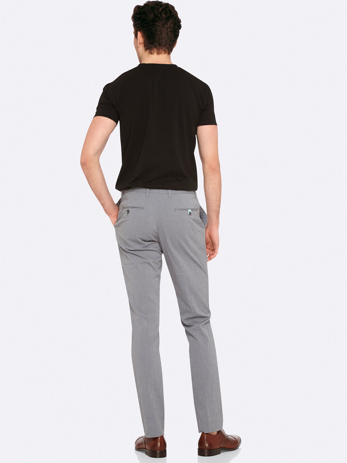 Buy Men Grey Tailored Trousers Online