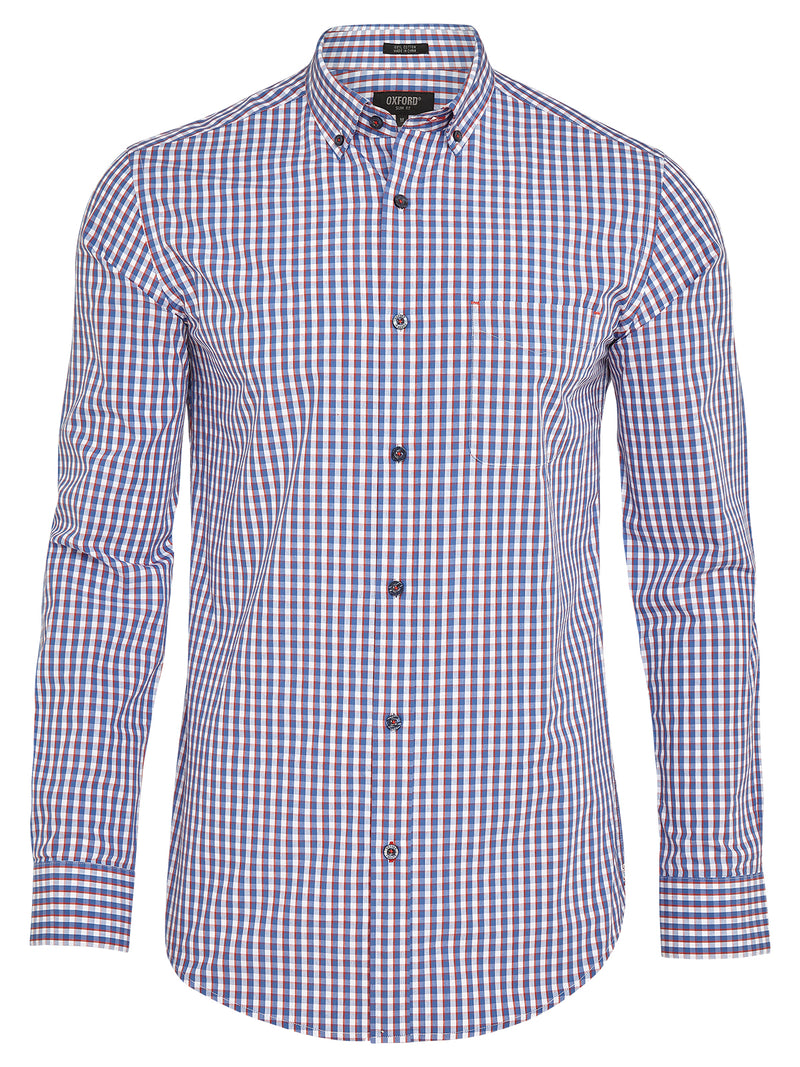 STRATTON CHECKED SHIRT BLUE/RED