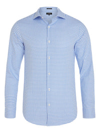 TRAFALGAR CHECKED SHIRT BLUE