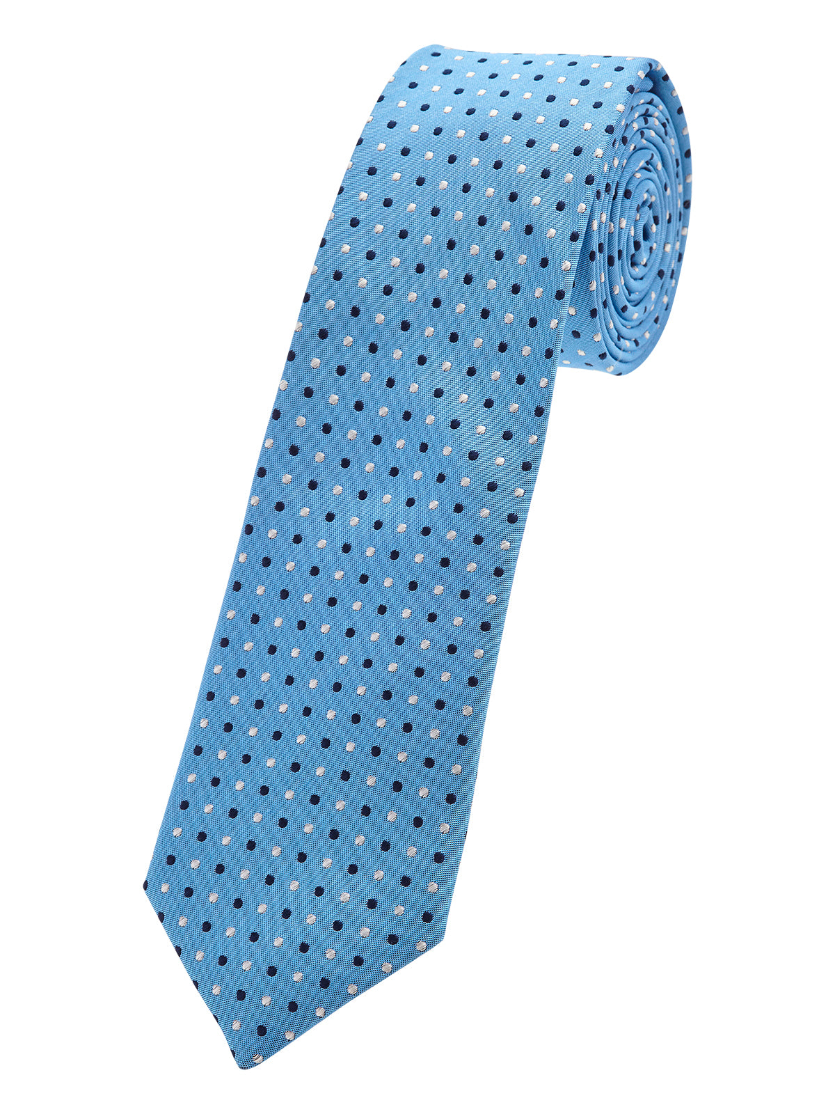 TIE SILK SPOT REGULAR LIGHT BLUE