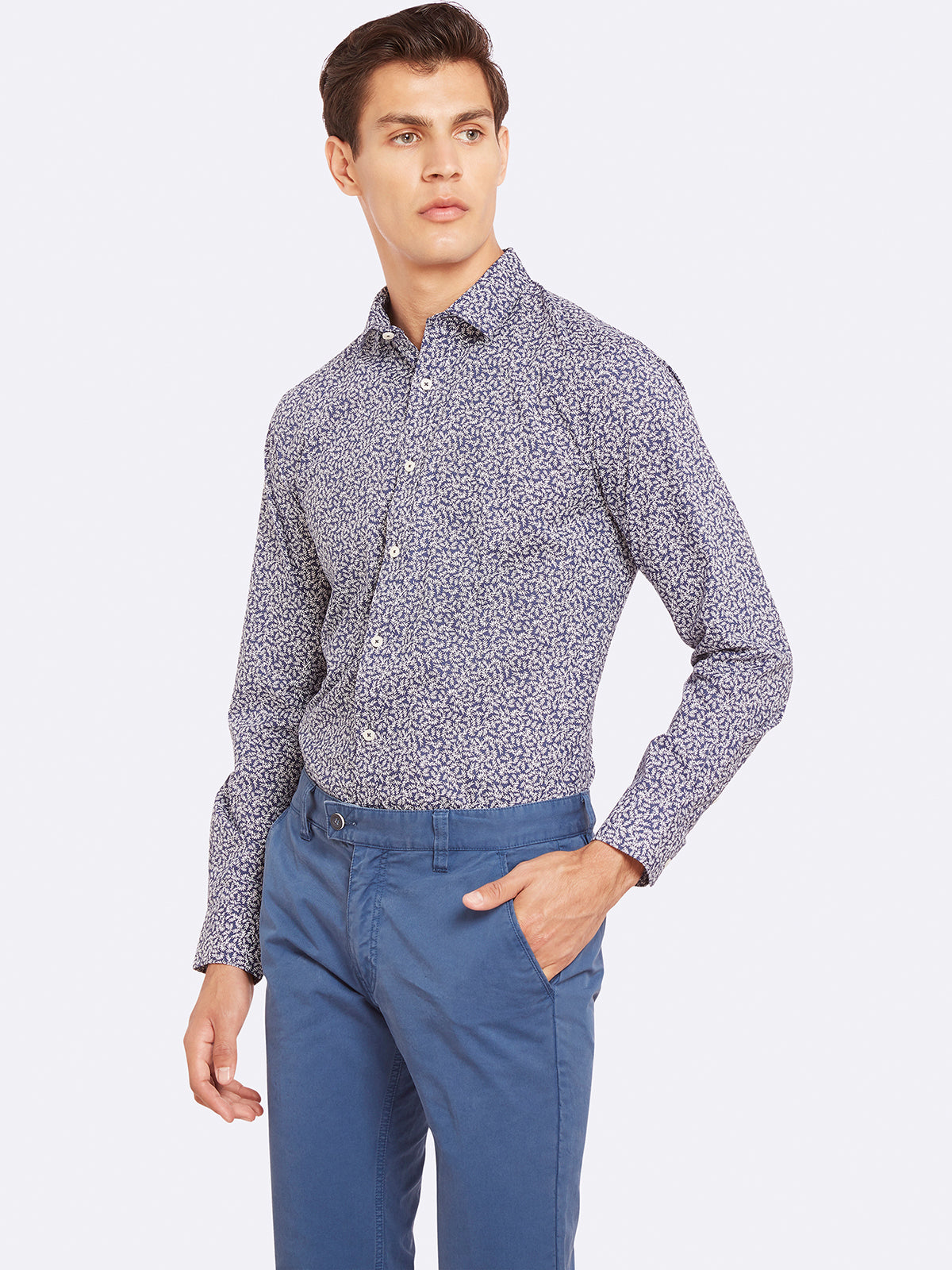 KENTON PRINTED SHIRT NVY