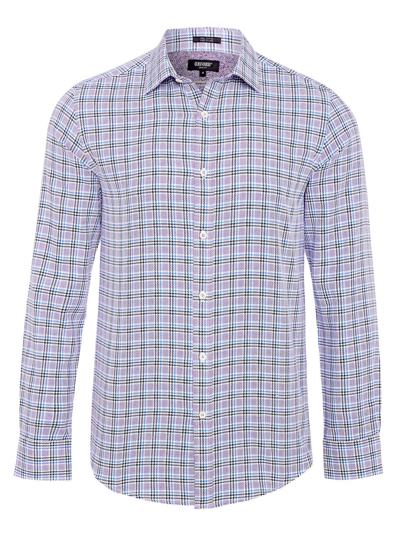 BECKTON DOBBY SHIRT PURPLE/GRN