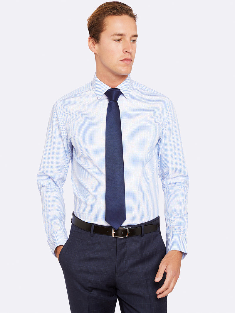 BECKTON MINI SQUARES SHIRT BLUE