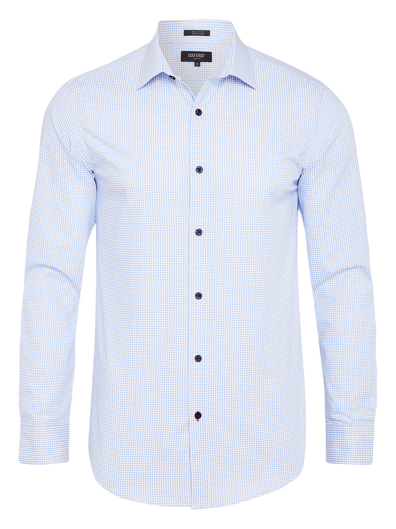 BECKTON MINI SQUARES SHIRT BLUE