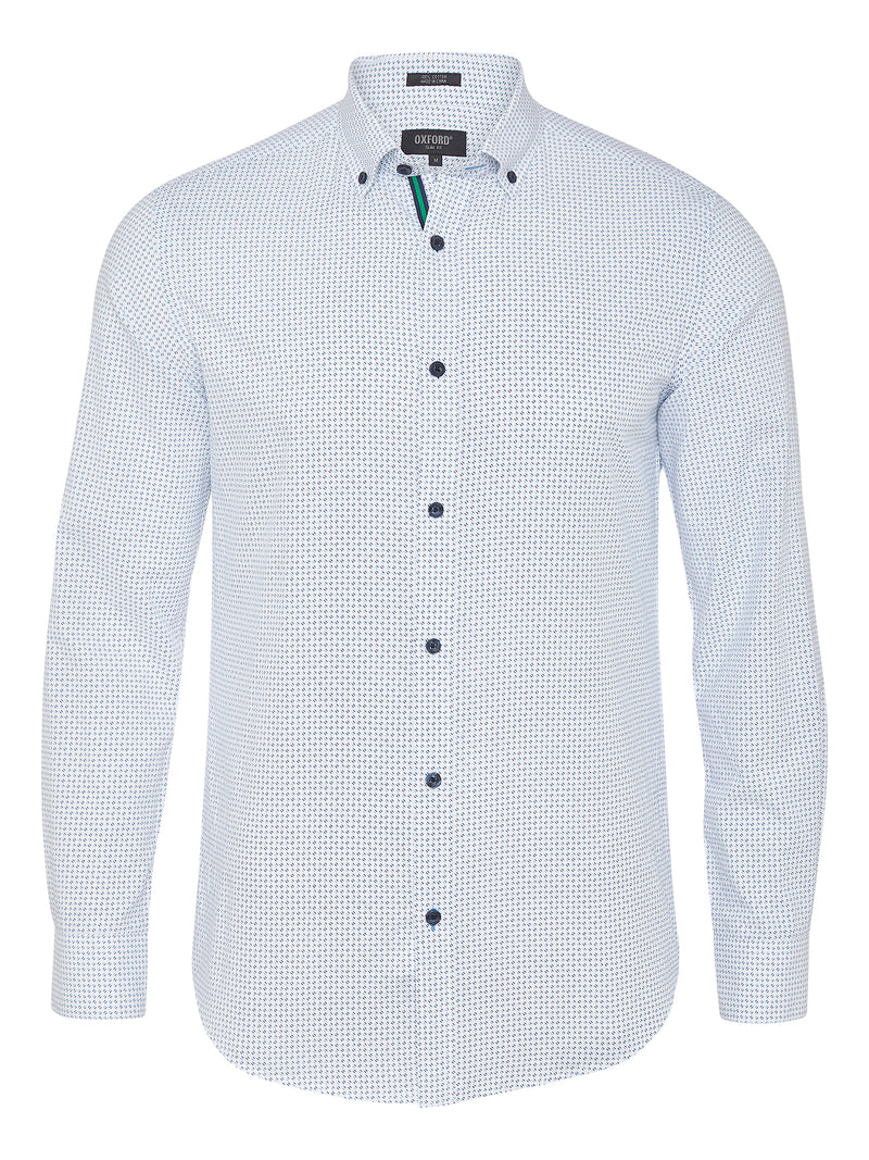 STRATTON PRINTED SHIRT WHITE/BLUE