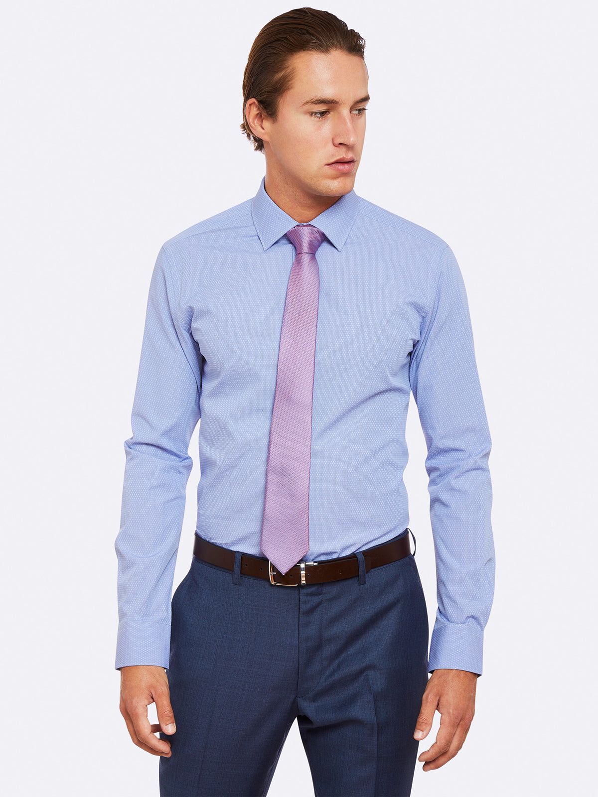 BECKTON SELF SPOT SHIRT BLUE