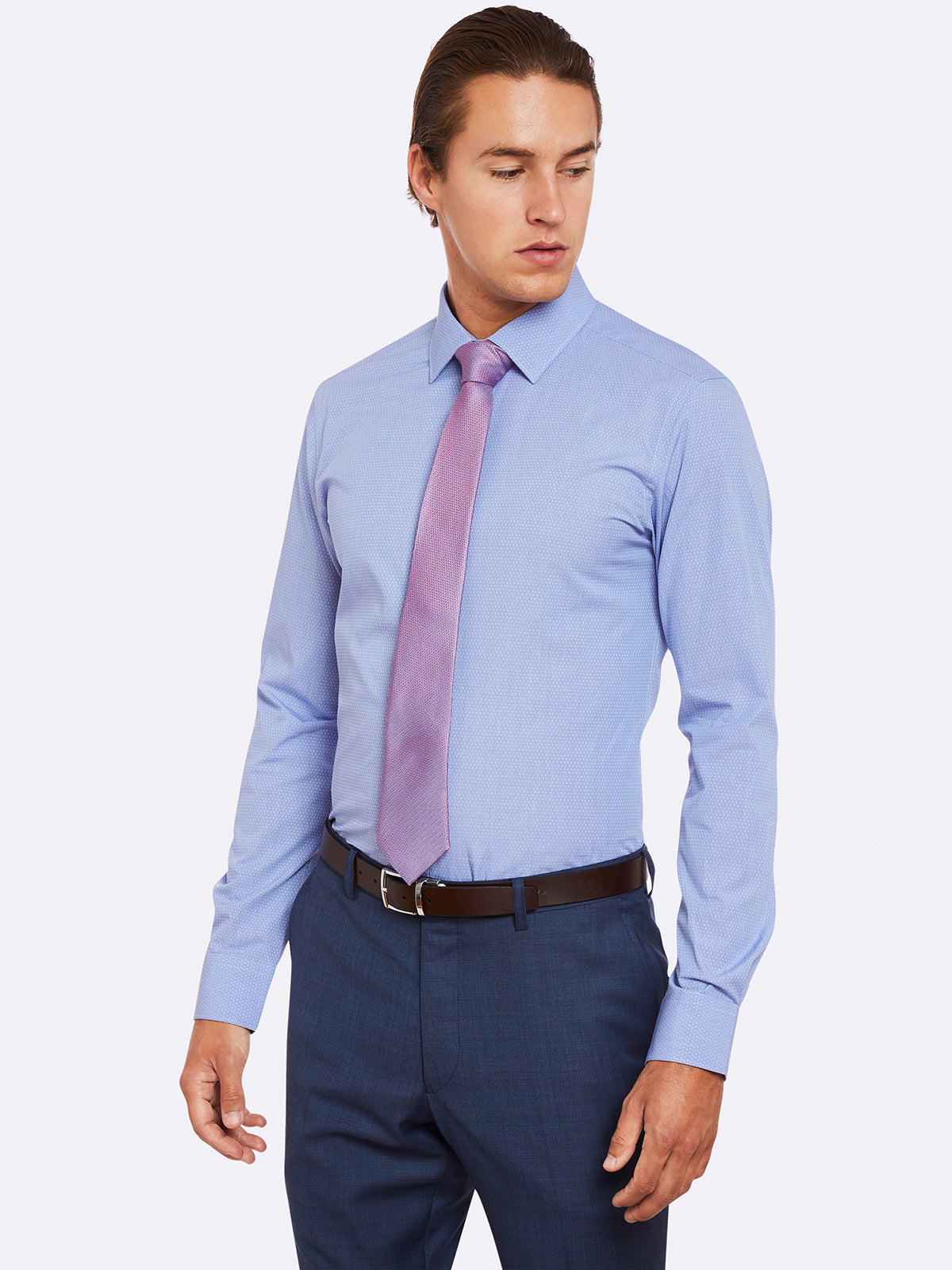 BECKTON SELF SPOT SHIRT BLUE