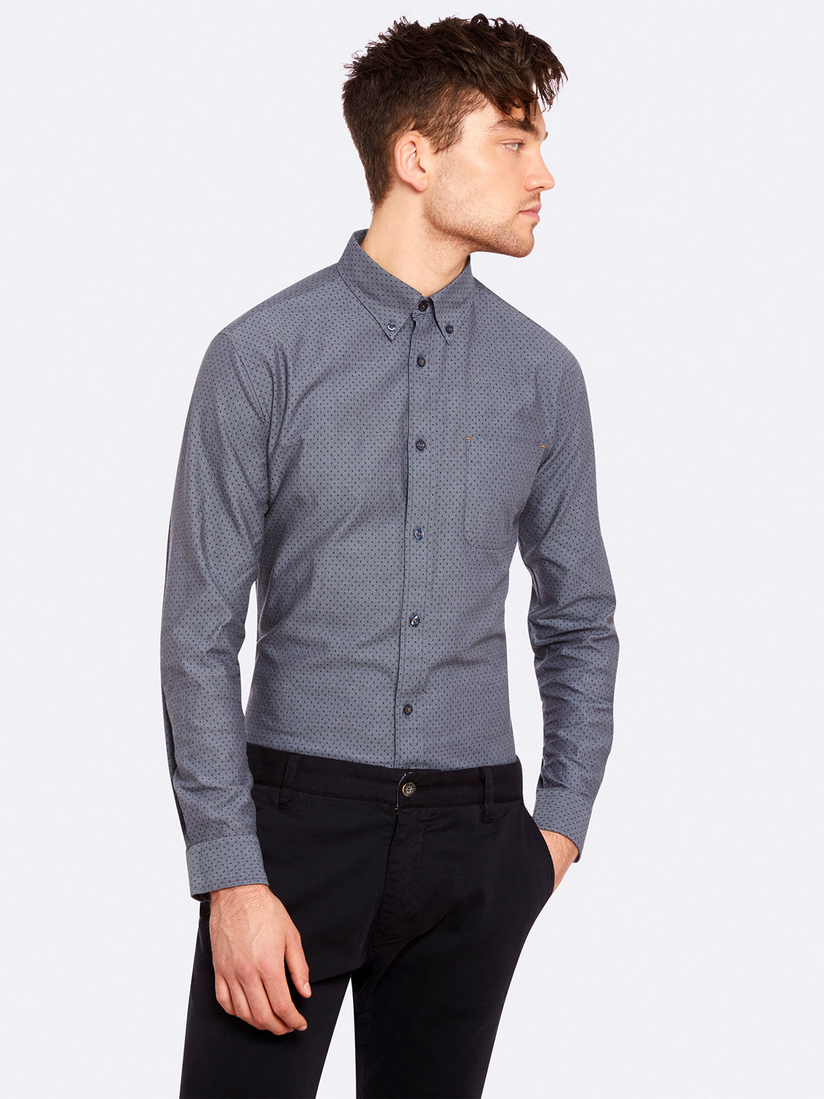 UXBRIDGE PRINTED SHIRT INDIGO