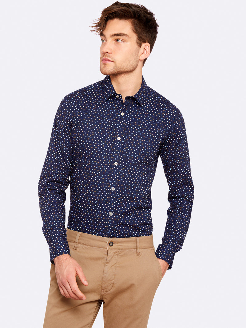 KENTON PRINTED SHIRT NAVY