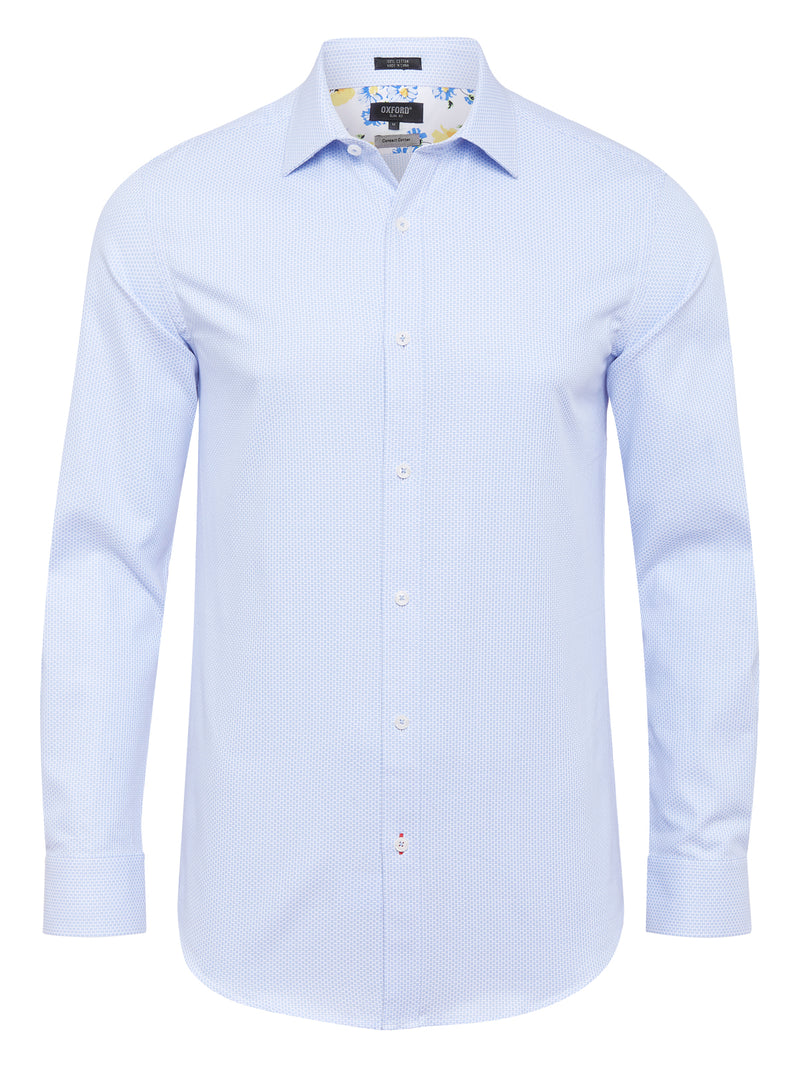 BECKTON DOBBY SHIRT PALE BLUE