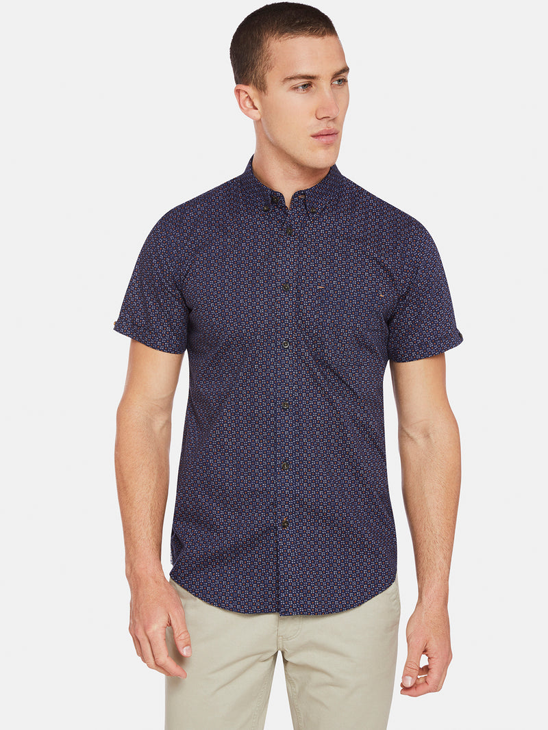 TOTTENHAM PRINTED S/S SHIRT NAVY